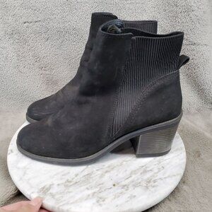 Aldo Shoes Womens Size 9 Black Nubuck Leather Boscara Chelsea Ankle Boots
